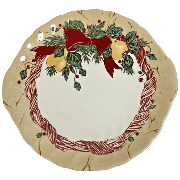 4 Wedgwood Home Amway Wreath Dinner Plates 1998 Made England Christmas Handle - Picture 8 of 9